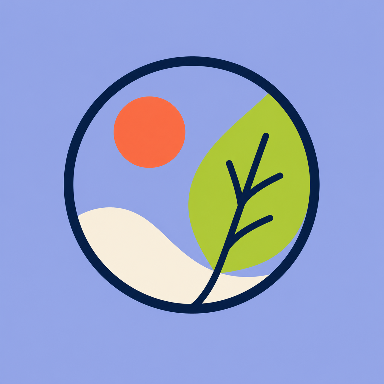 Originales botanisches kreisförmiges Logo-Artwork