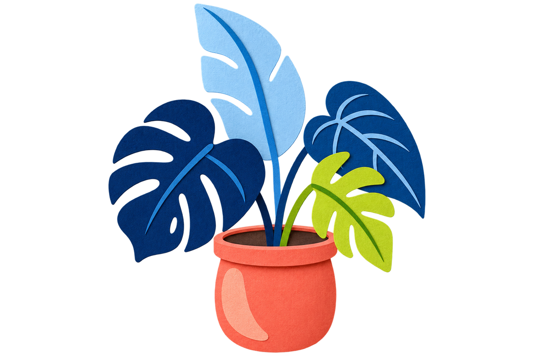Paper-cut plant graphic used to test checkerboard behavior